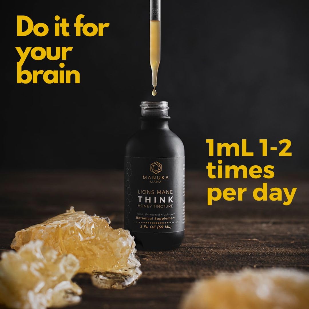 Macro view of Manuka Mana tincture dropper for quick brain-boost use.