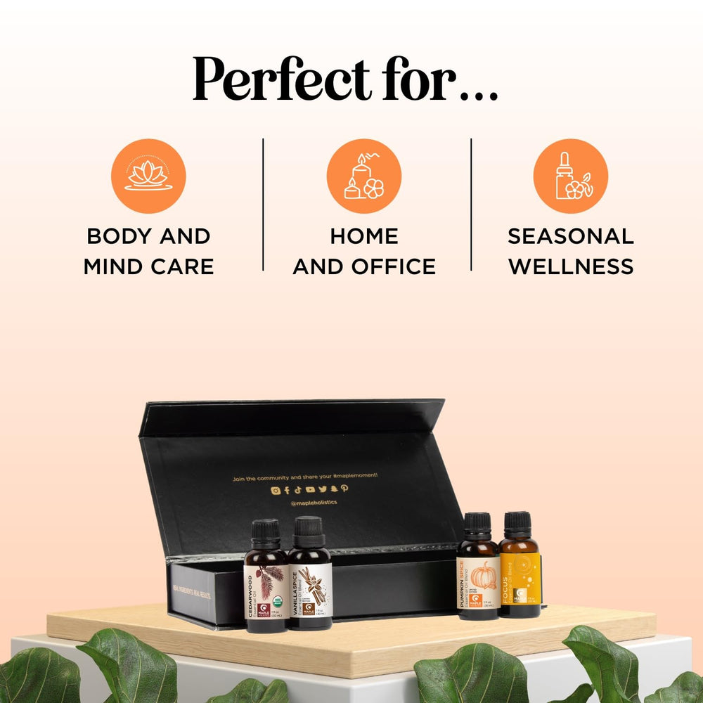 Maple Holistics DIY aromatherapy projects with fall oils, soaps and candles
