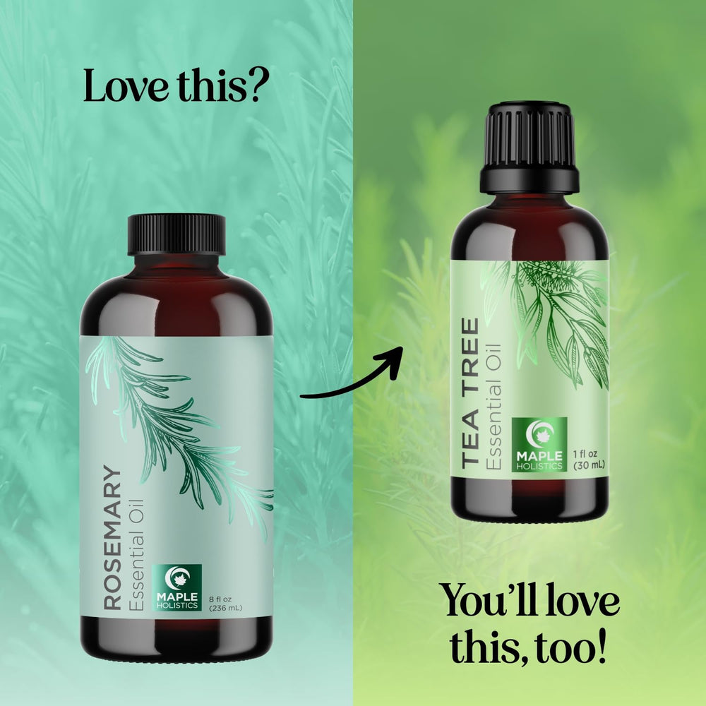 Diffuser-ready rosemary oil for calming ambience with Maple Holistics.