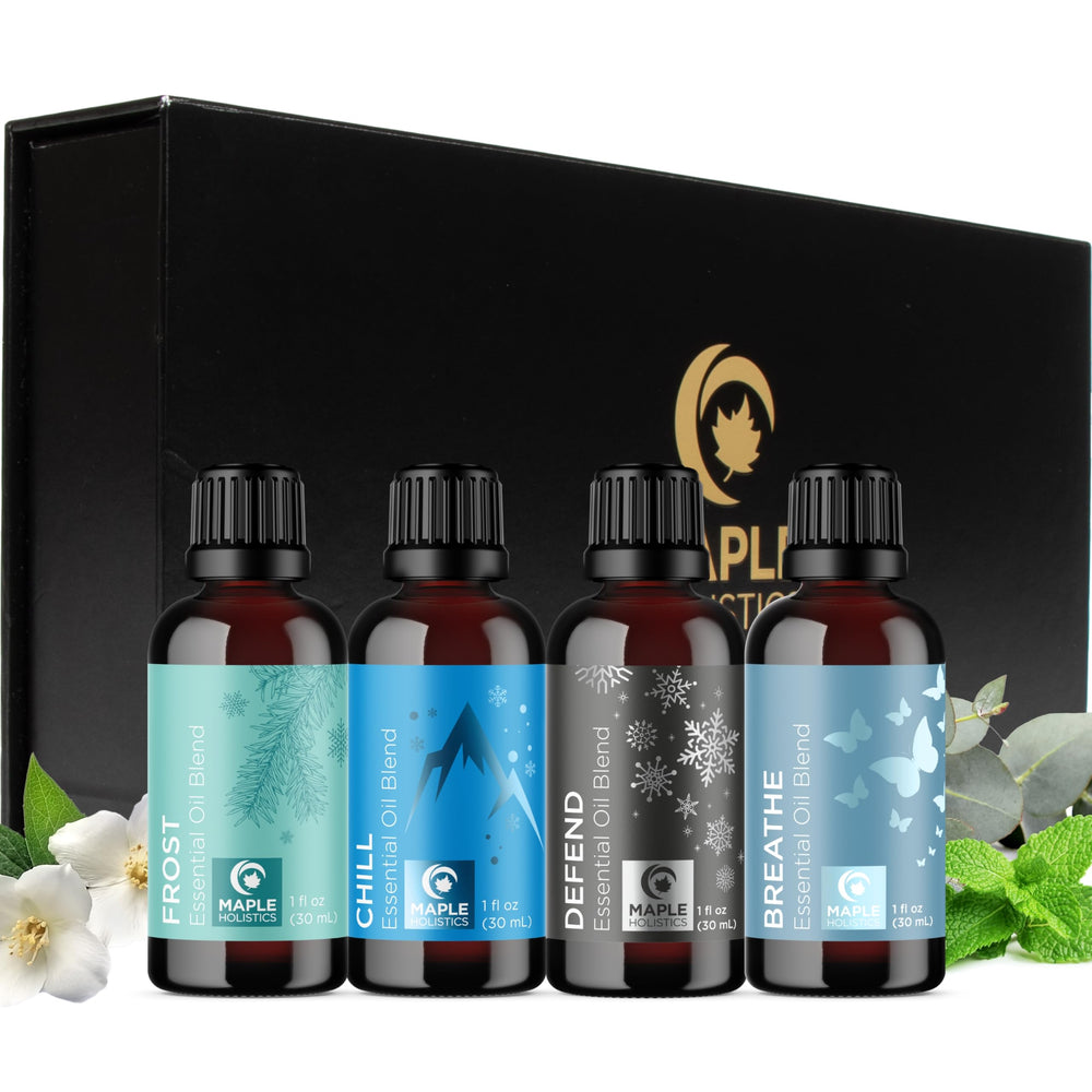 Maple Holistics Frost bottle for winter diffuser, elevating cozy aromatherapy at home