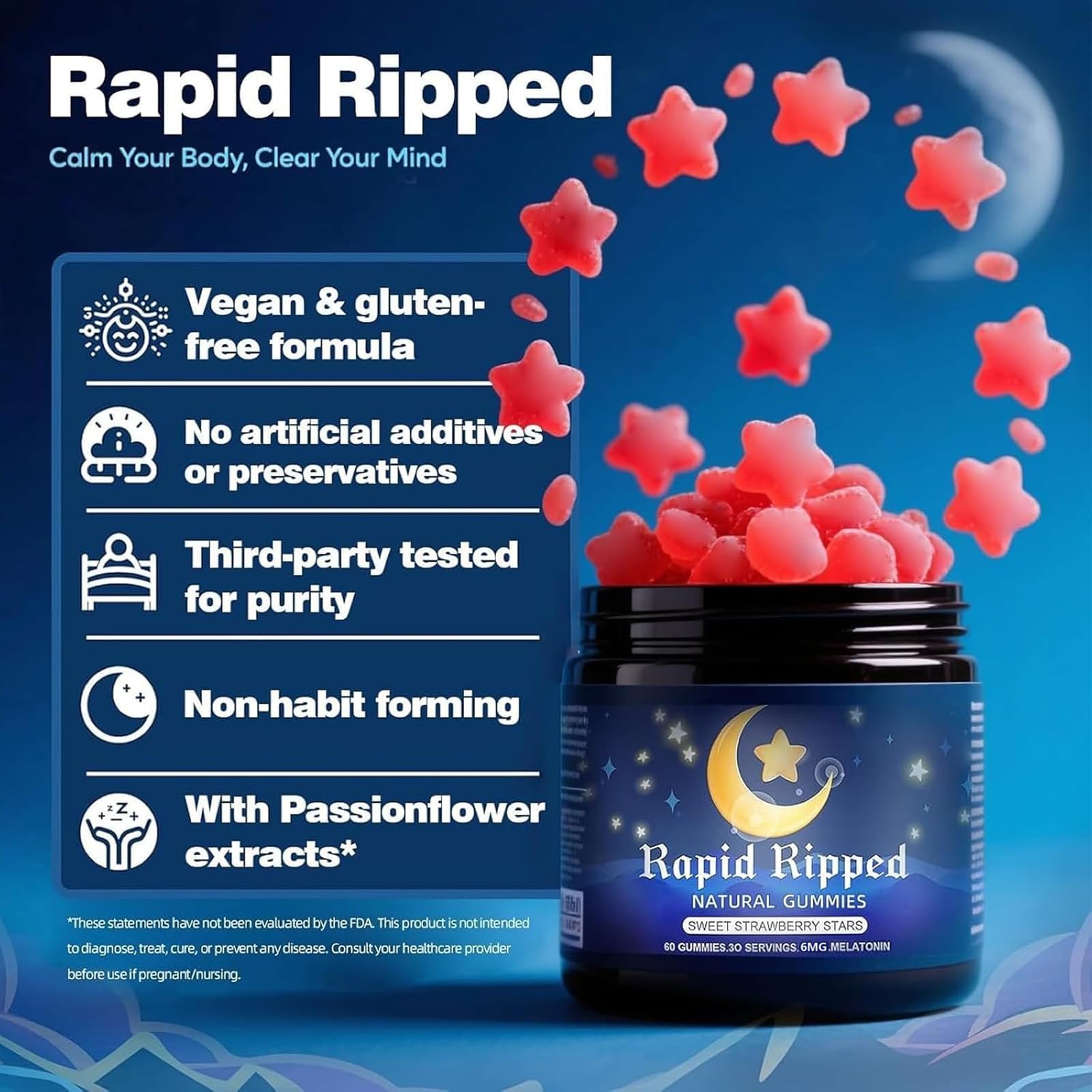 Close-up of MAPUG Radiya gummy showing soft texture and flavor