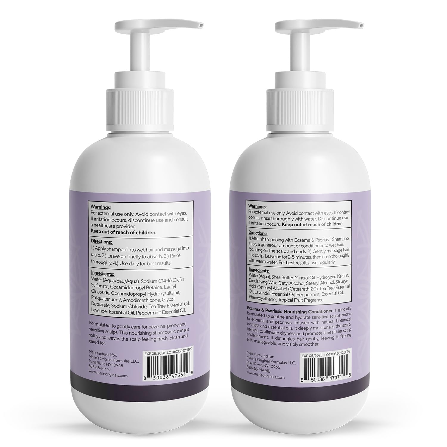 Marie Originals 8oz conditioner bottle image demonstrates lightweight hydration