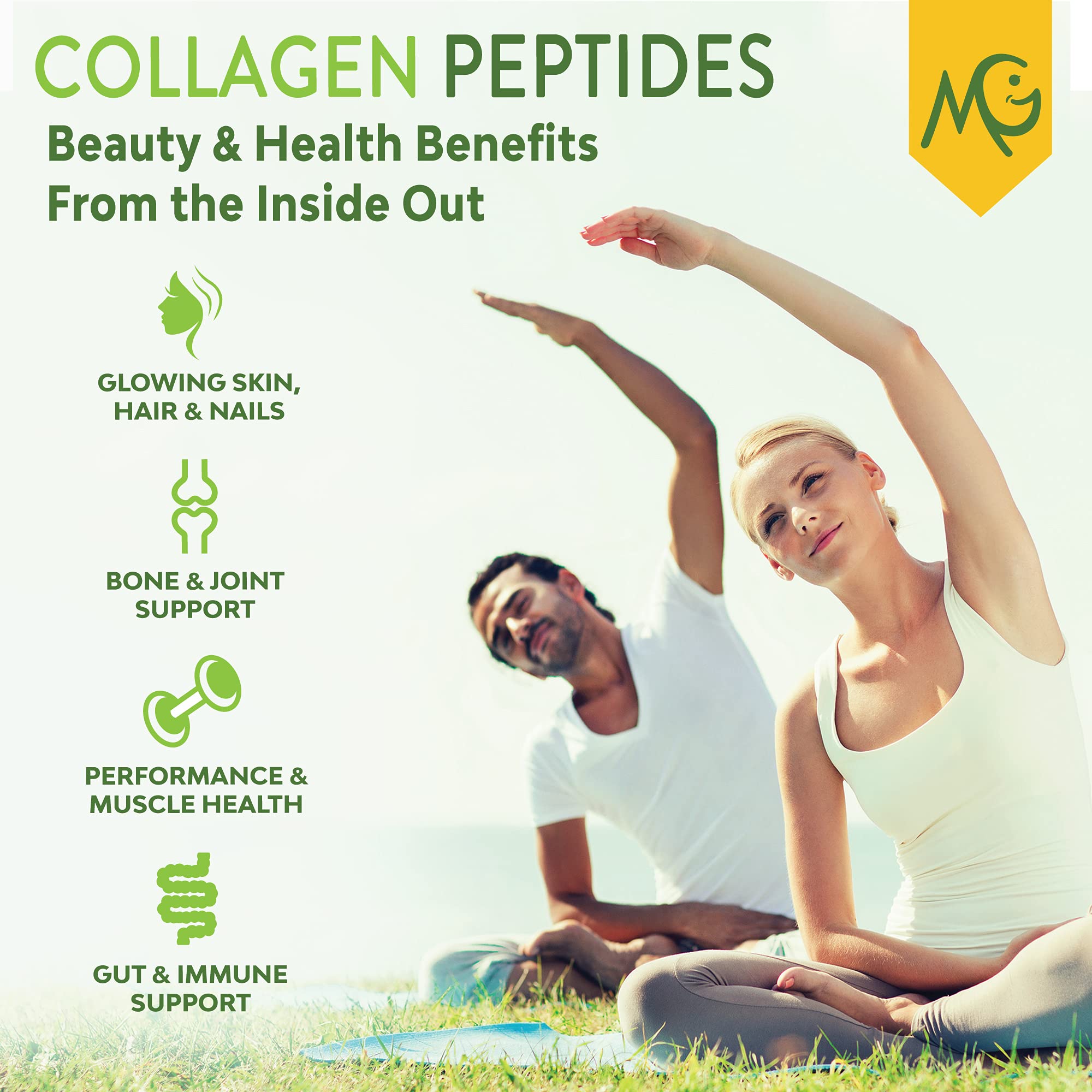 MariGold collagen powder stirred into smoothie for protein boost and recovery support