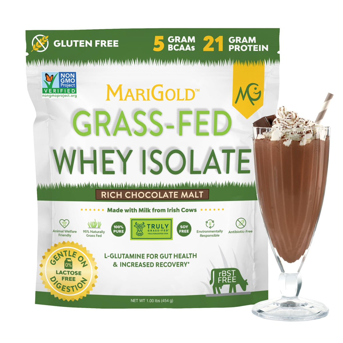 MariGold grass-fed whey protein tub for convenient daily protein intake