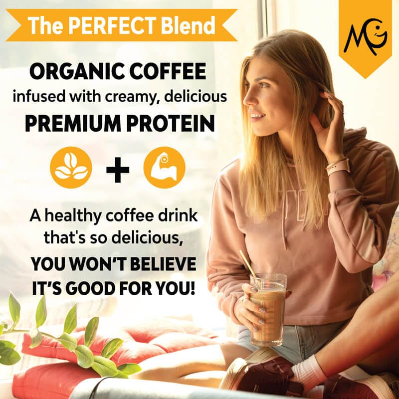 MariGold iced coffee protein foam closeup highlighting creamy texture and taste