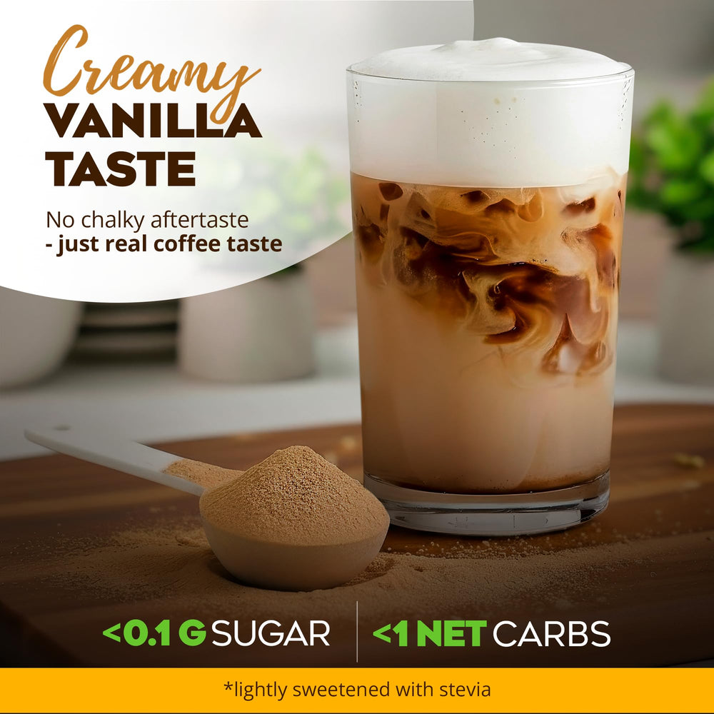 MariGold two shots espresso display energy-boosting base.