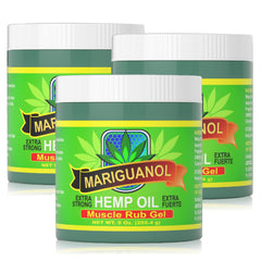 MARIGUANOL Extra Strong Muscle Rub Gel visual: cooling relief after workouts.