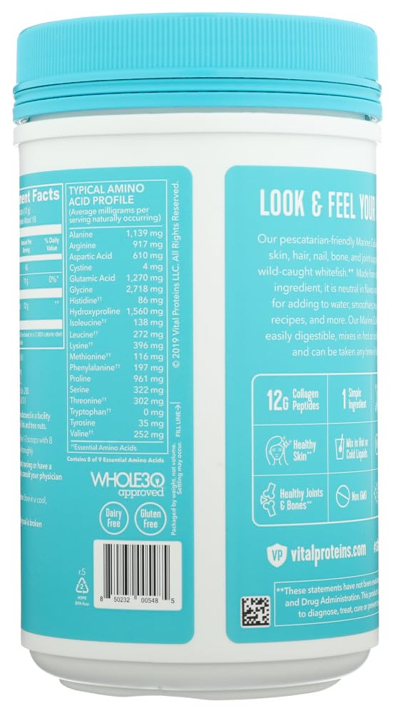 Vital Proteins Marine Collagen powder dissolves smoothly in beverages.