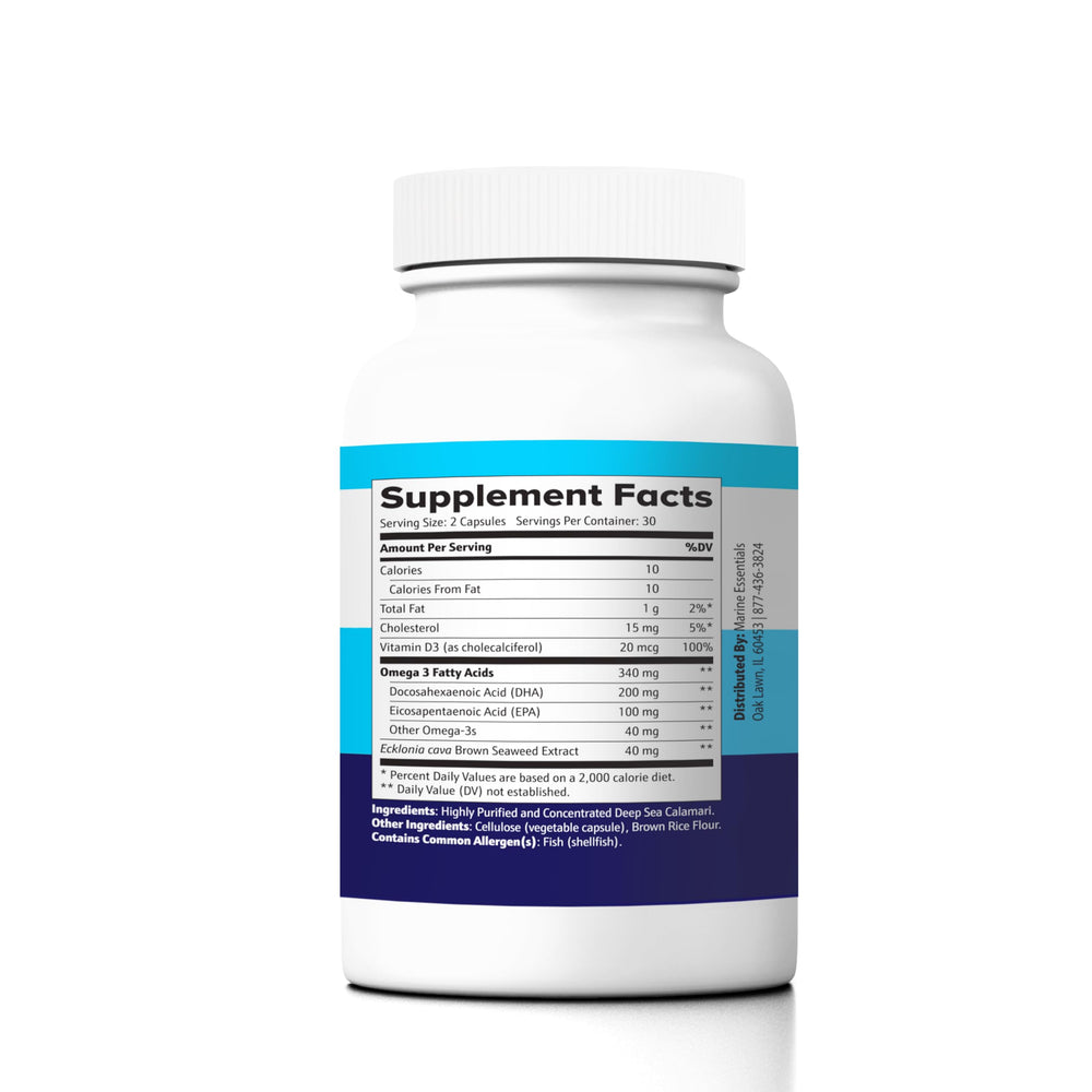 Two Marine Essentials bottles side by side emphasize convenient daily use