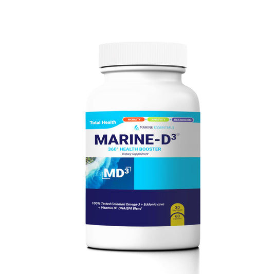 Marine Essentials Marine D3 DHA capsules bottle for daily wellness