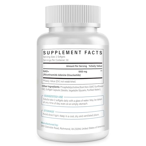 Maripolio Liposomal NAD+ 1000 mg label close-up showcases trusted formulation.
