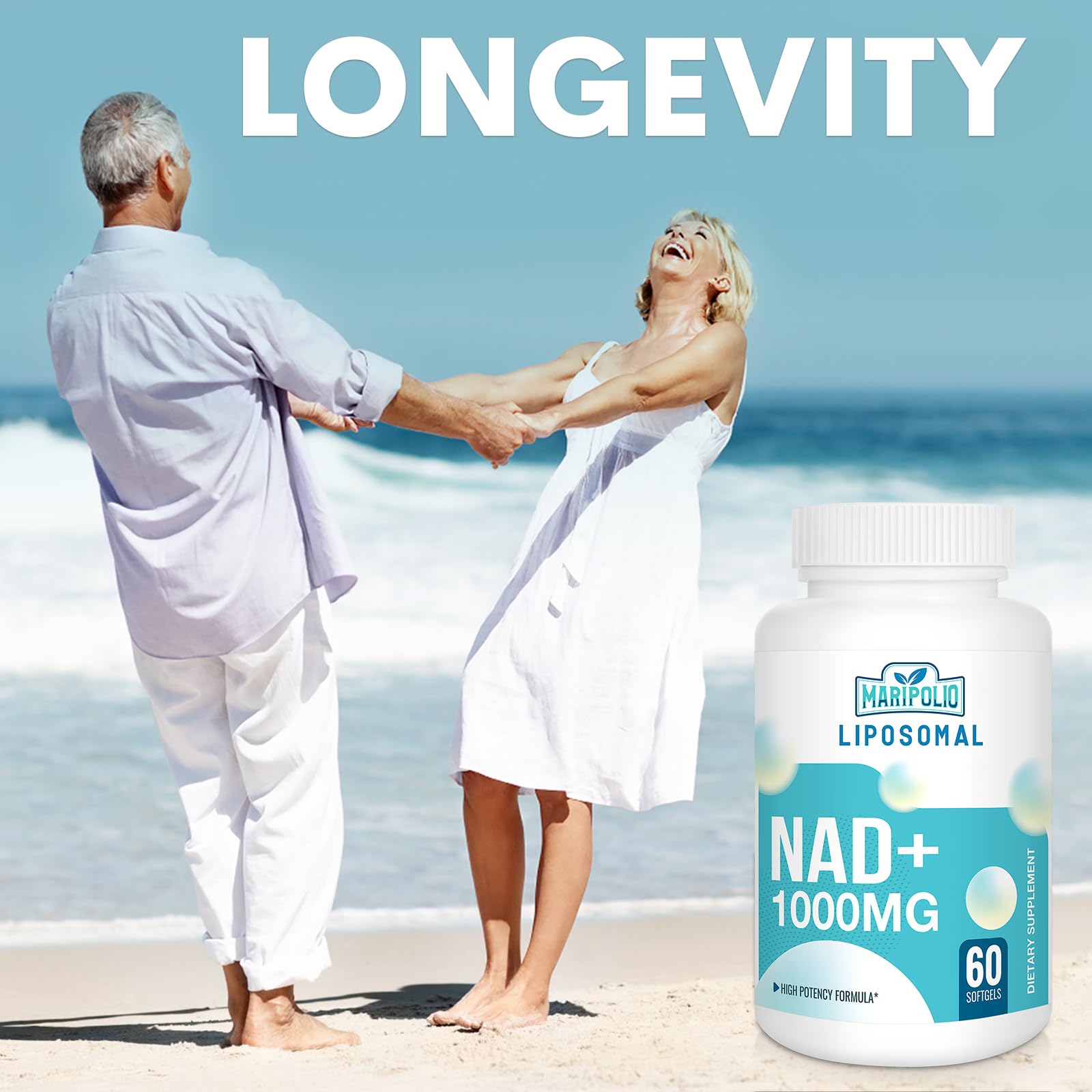 Maripolio Liposomal NAD+ 1000 mg take daily presentation.
