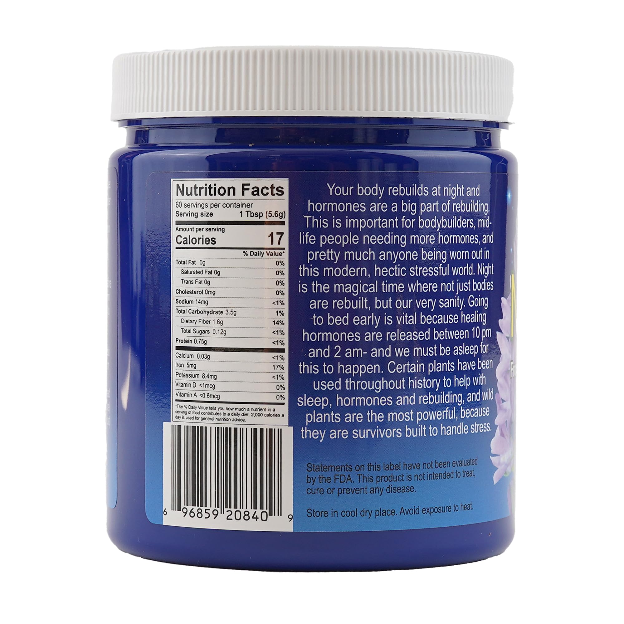 Markus Night Rebuild Powder scoop demonstrates convenient one-month supply.