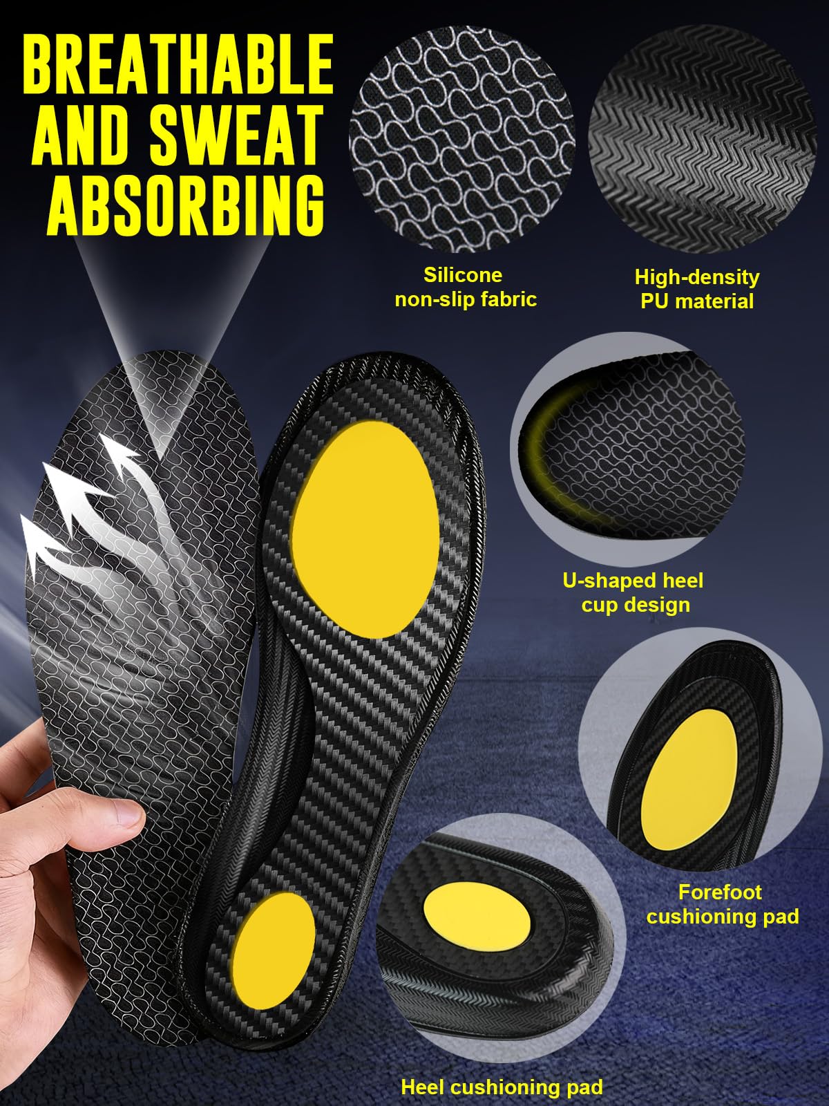 MARRDO carbon fiber insole six sizes ensures versatile shoe compatibility