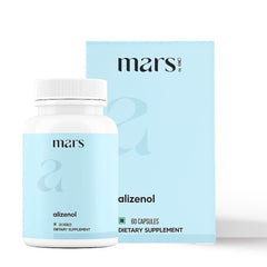 Mars by GHC Alizenol bottle front with 3-pack packaging for daily supplementation.