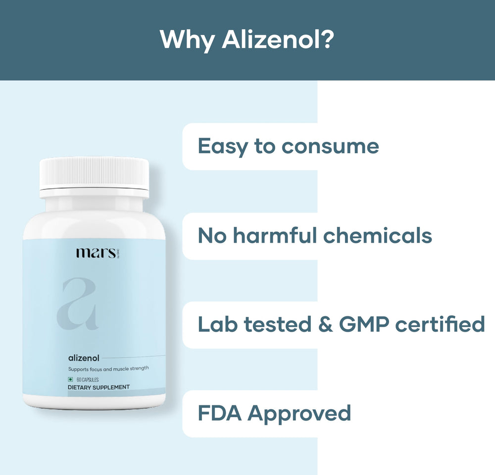 Mars by GHC Alizenol label showing Tongkat Ali and Moringa ingredients.