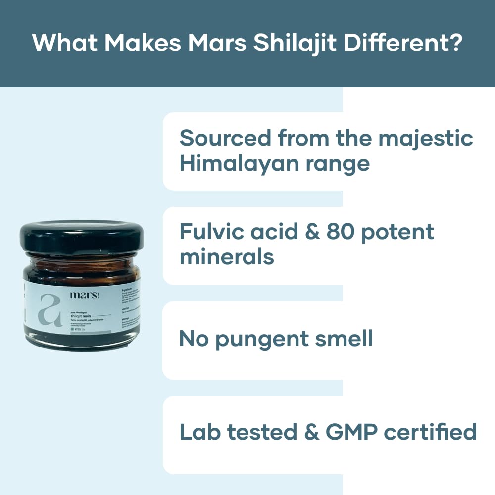 Close-up of Mars Shilajit Gold Resin texture highlights purity.