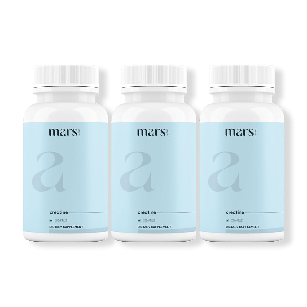 Mars by GHC creatine capsules poured for workout energy and endurance