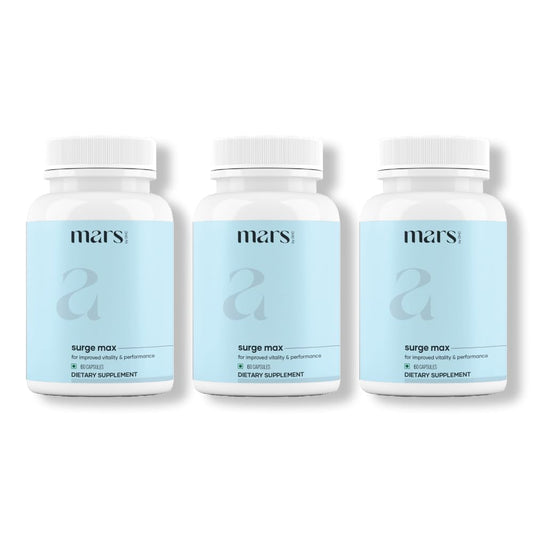 Mars by GHC Natural Surge Max bottle showing premium packaging and quality