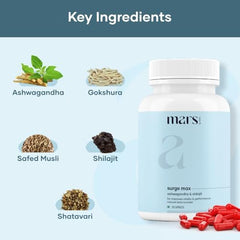 Herbal blend of Shilajit, Safed Musli, and Gokshura from Mars by GHC