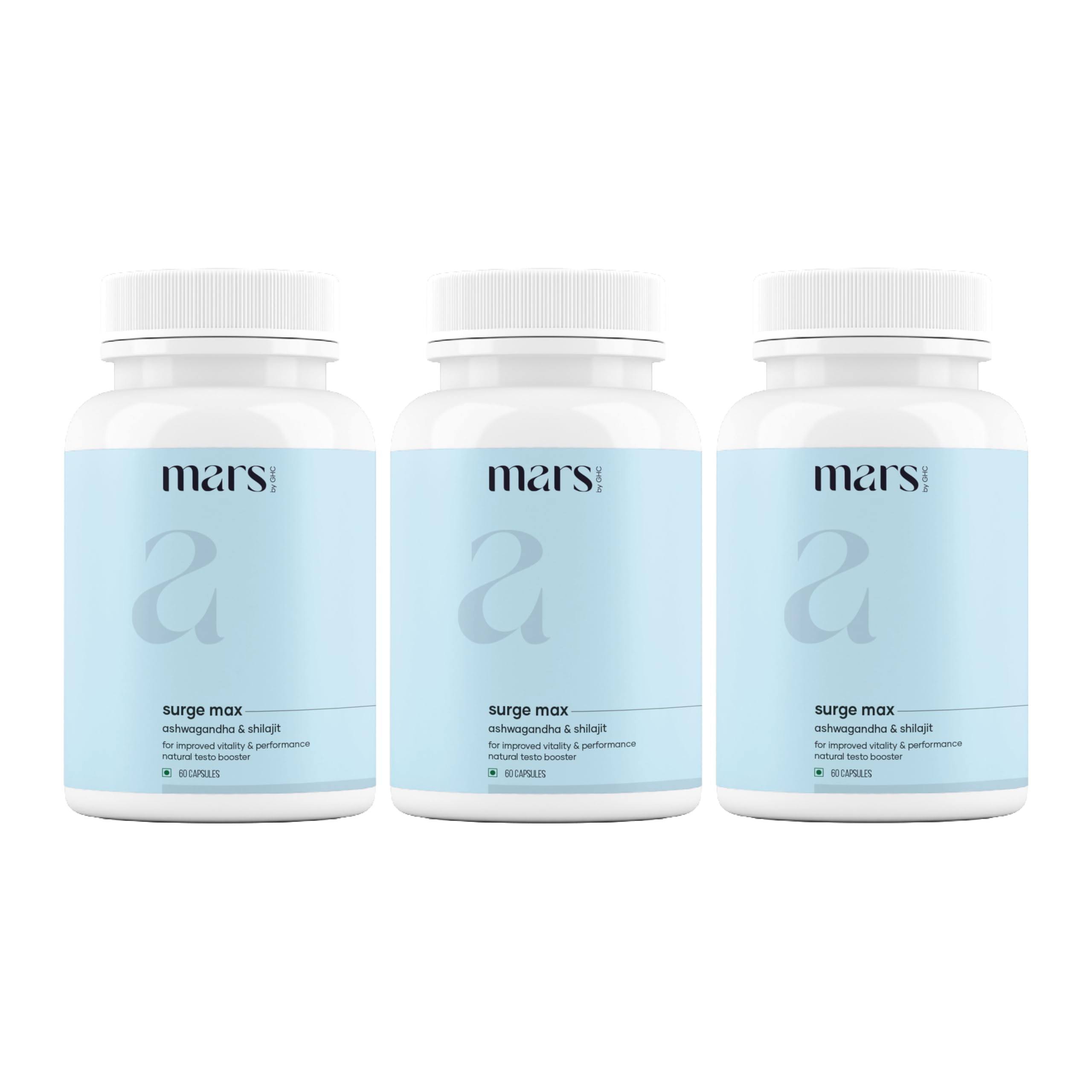 Mars Surgemax bottle close-up highlighting energy support