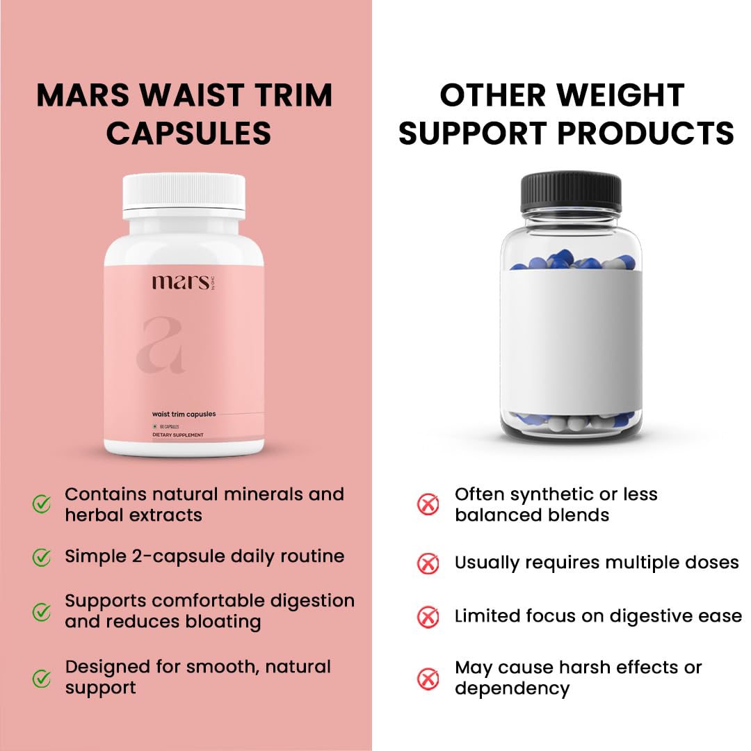 Mars by GHC waist trim label closeup showing plant based formula.