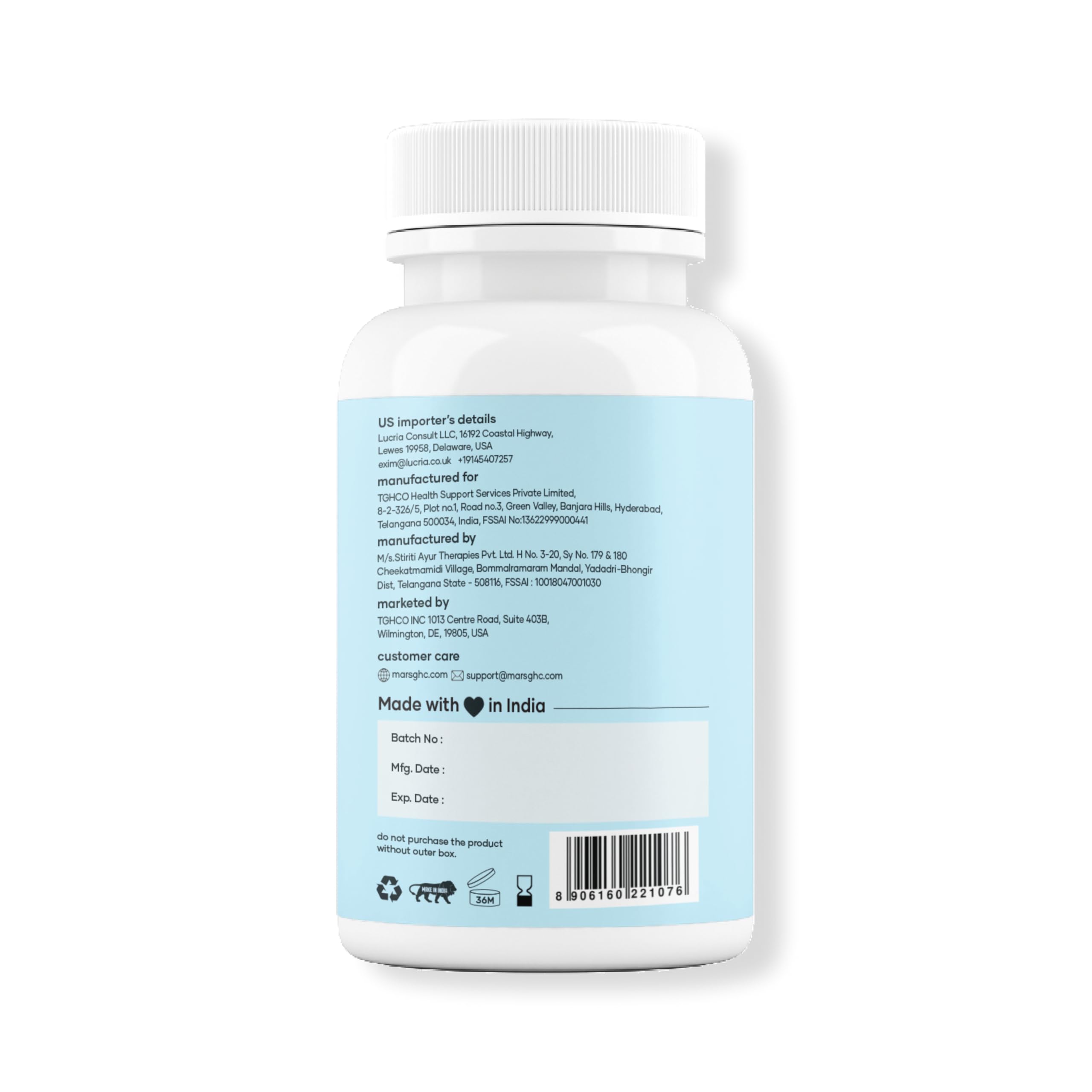 Mars by GHC capsules dispensing from bottle illustrate easy use.