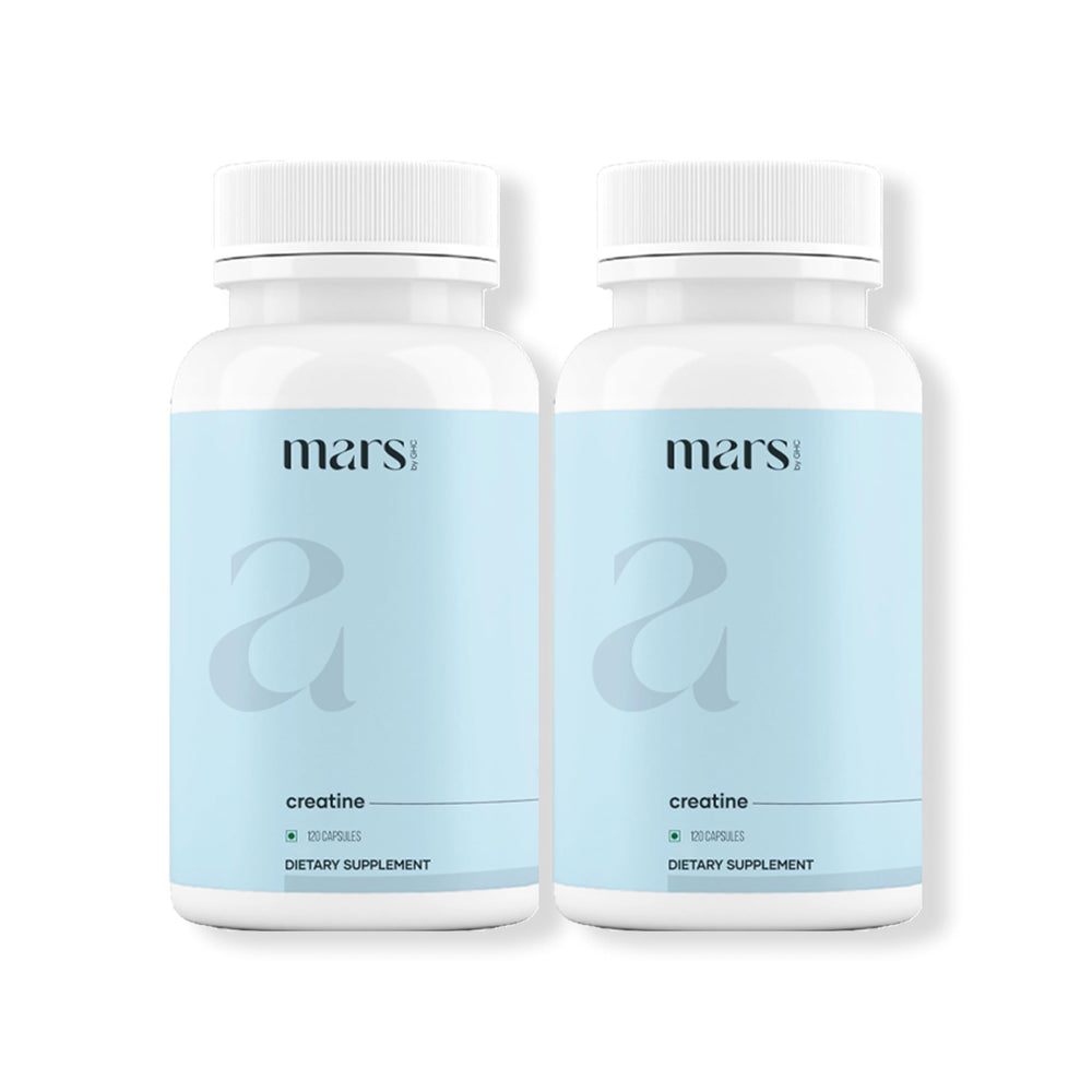 Mars by GHC creatine capsules bottle showing workout energy and endurance.