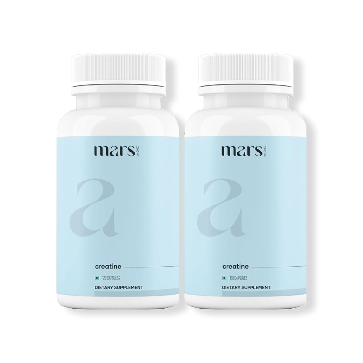 Mars by GHC creatine capsules bottle showing workout energy and endurance.