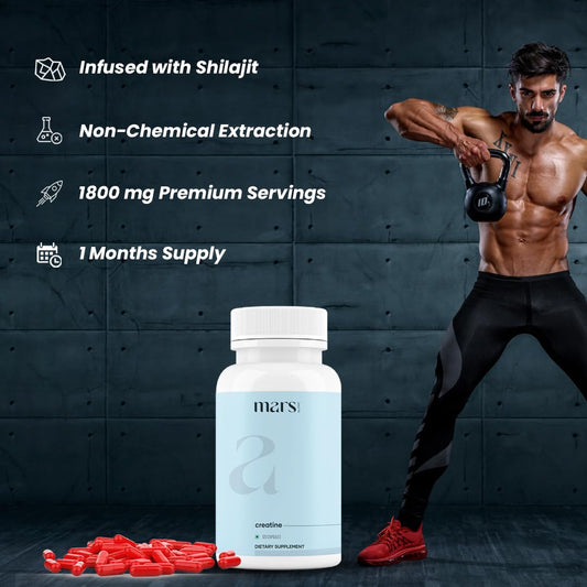 Mars by GHC micronized capsules label close-up with ingredients and benefits.