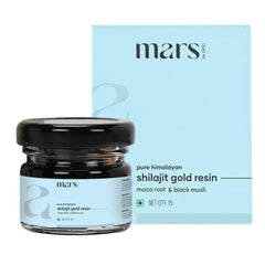 Mars Shilajit Gold resin 15g pack shot shows pure resin for daily wellness.