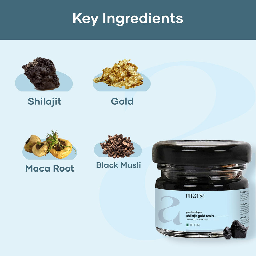 Mars Shilajit Gold resin daily wellness ritual imagery communicates consistent routine.