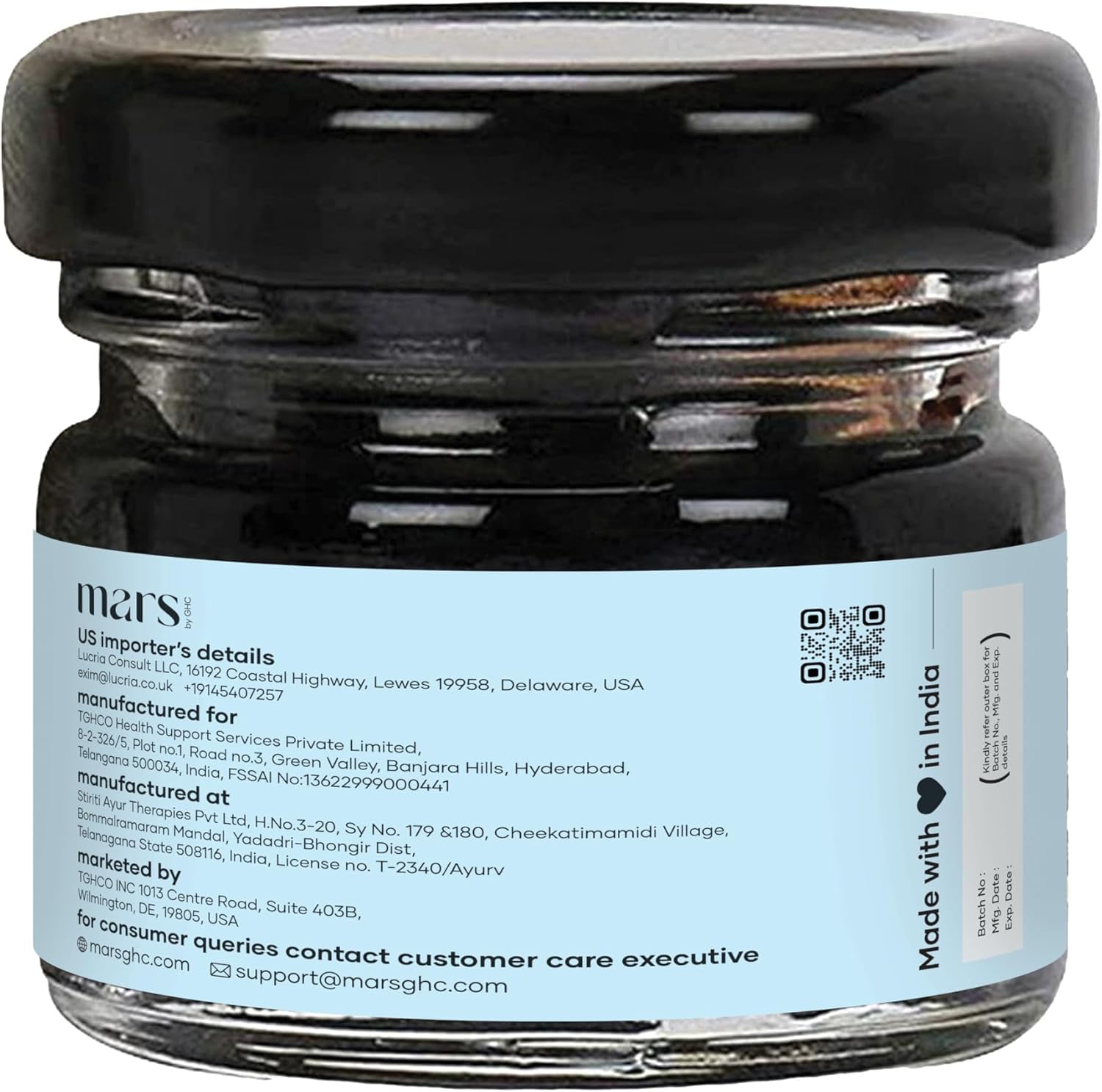 Mars Shilajit Gold resin glass mix demonstrates versatile consumption and texture.