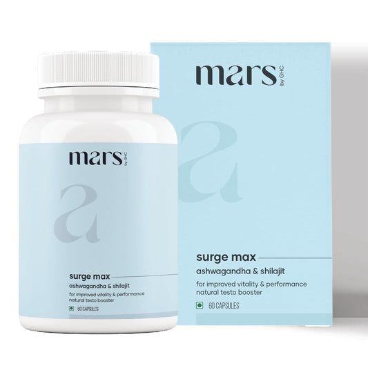 Mars Surgemax natural capsules bottle front for daily energy and vitality