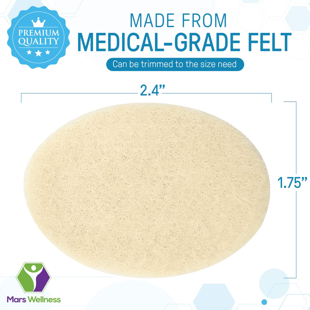 Mars Wellness bunion-oval pad cushions bunion-prone areas from friction.