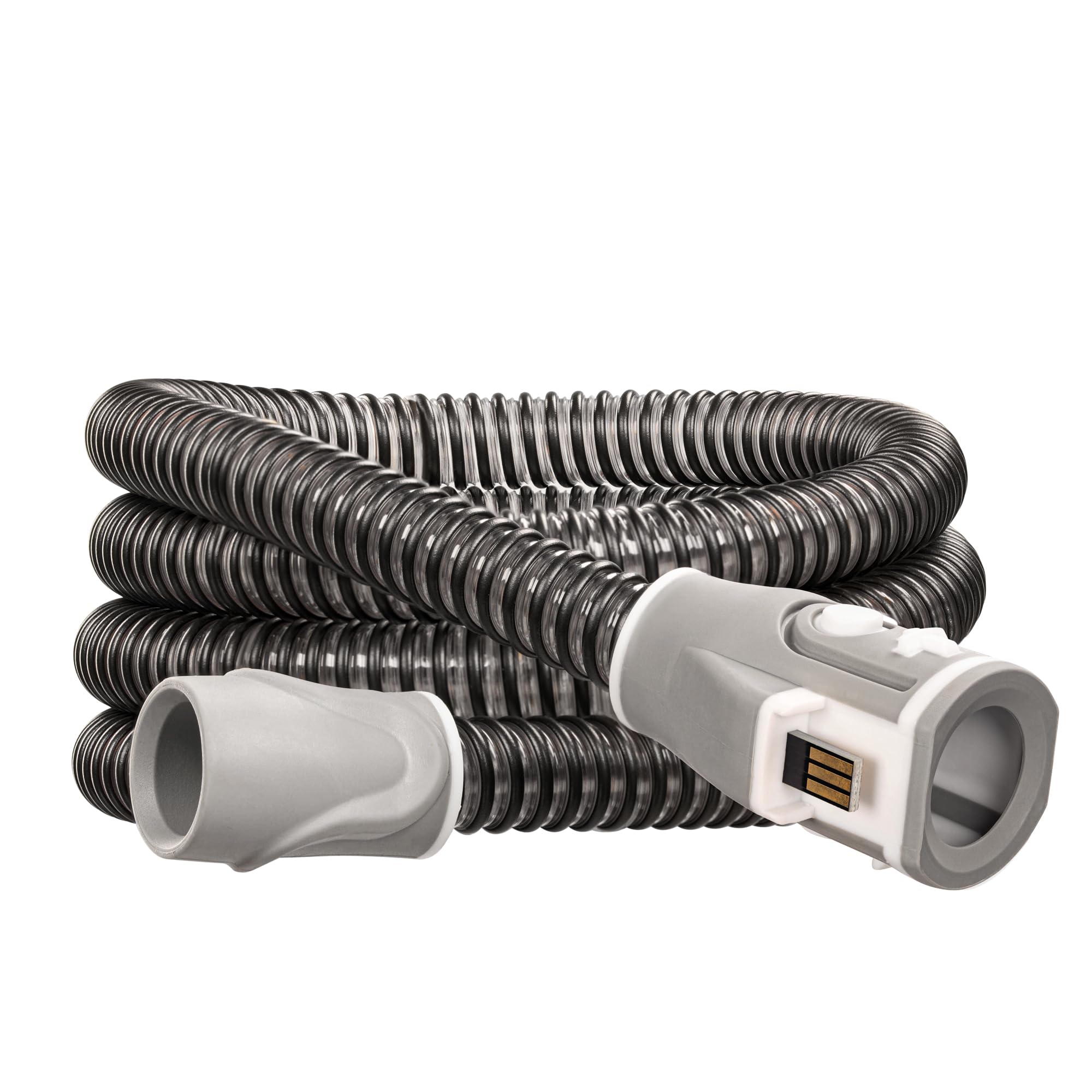 Mars Wellness CPAP heating tube in a relaxed layout showing its flexible 6-foot reach for comfortable usage