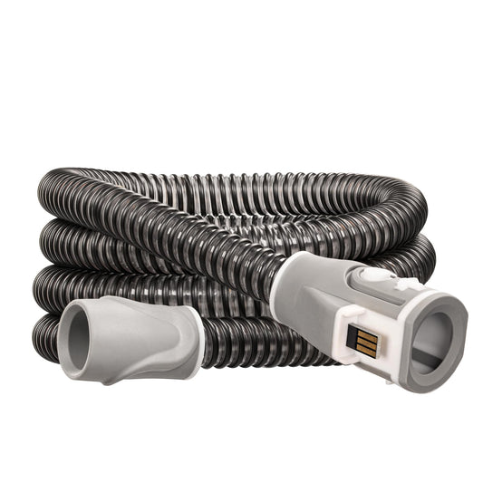 Mars Wellness CPAP heating tube in a relaxed layout showing its flexible 6-foot reach for comfortable usage