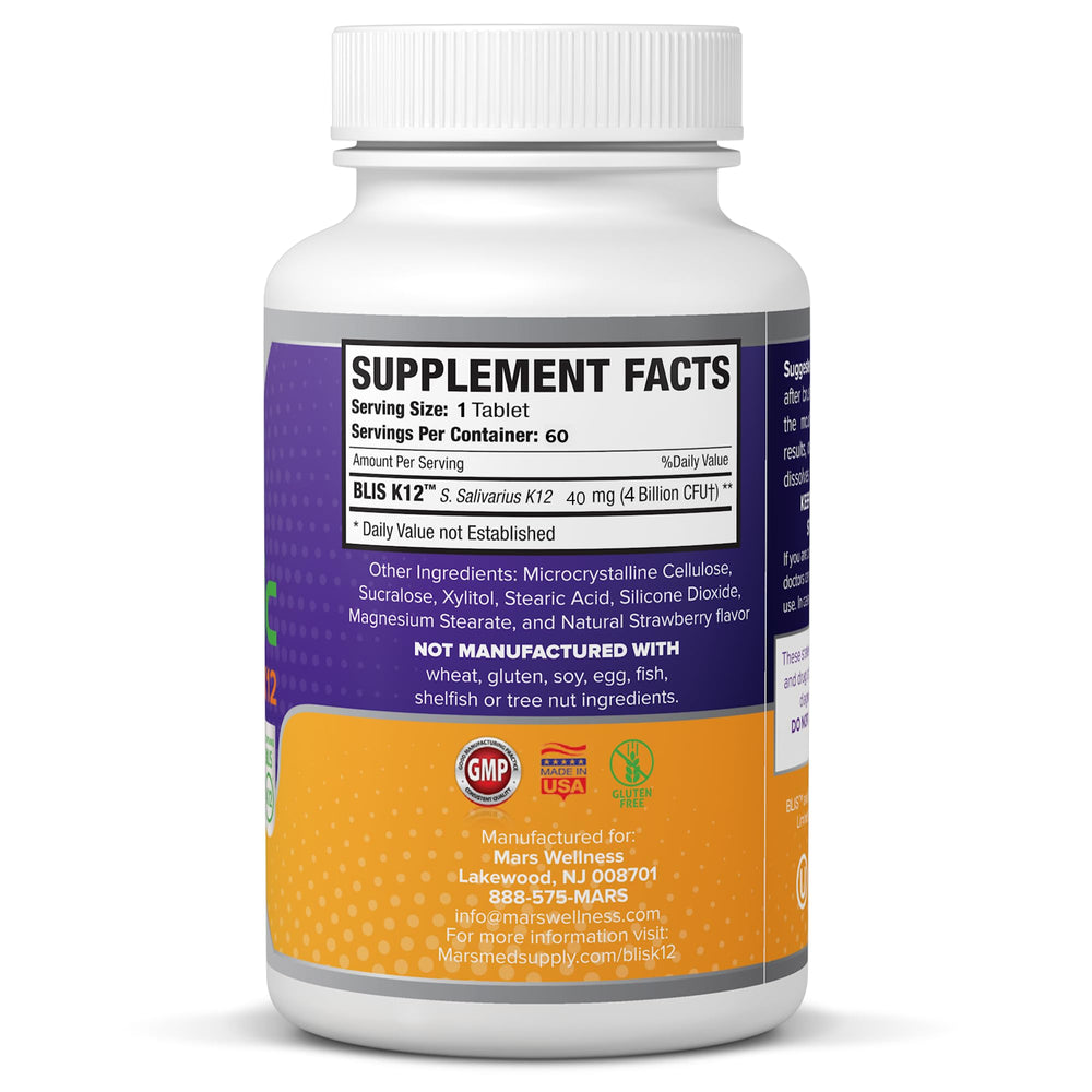 Mars Wellness bottle side view highlights dairy-free, sugar-free formula for daily use.