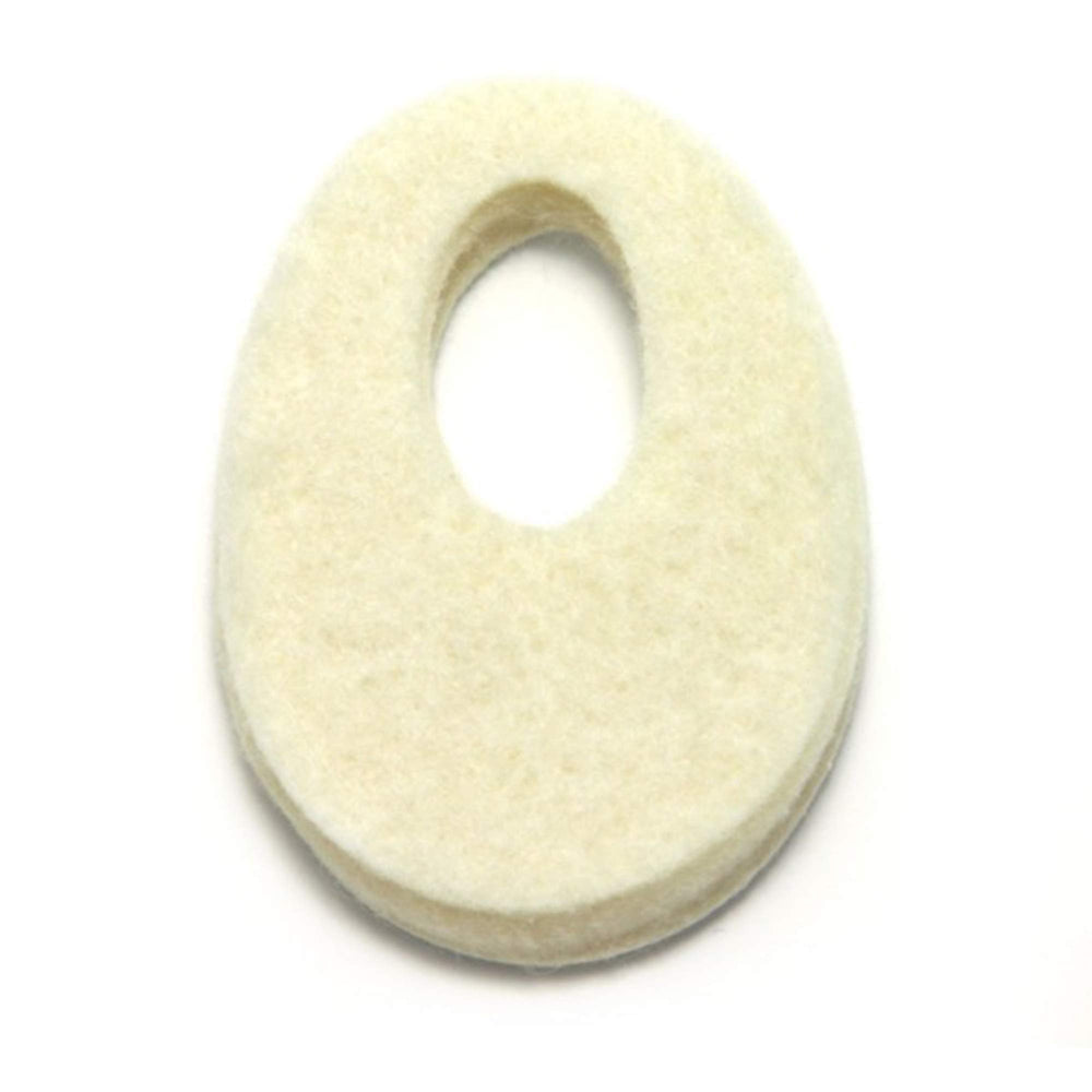 Mars Wellness oval felt pad close-up showing adhesive protection against shoe rub