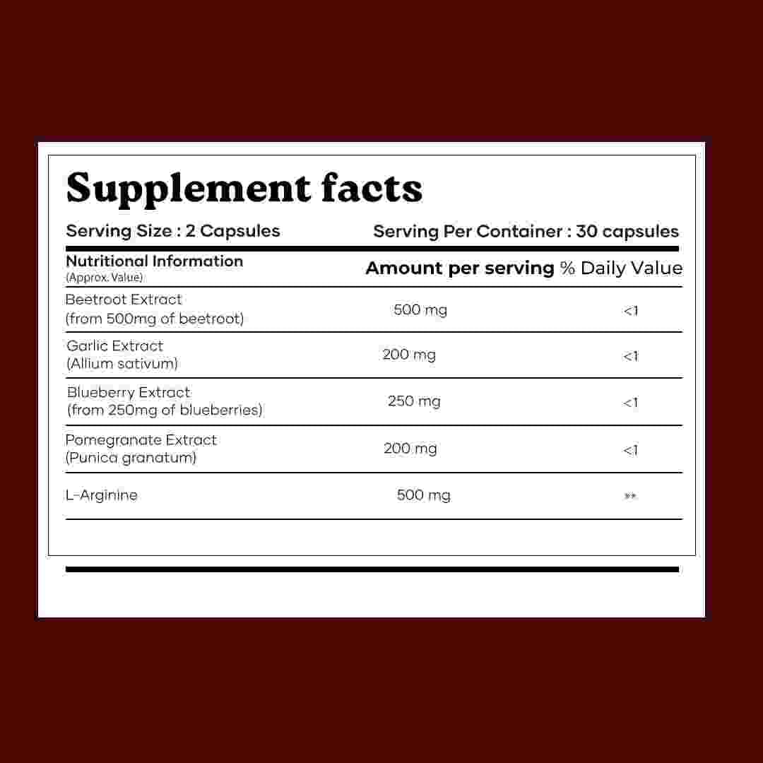 MarsbyGHC Beetroot Capsules bottle front suggests easy daily dosage.