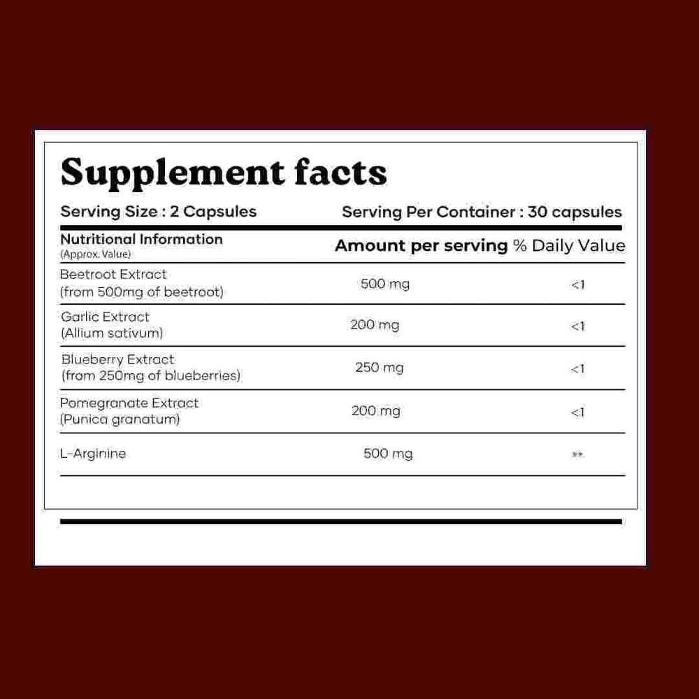 MarsbyGHC Beetroot Capsules bottle front suggests easy daily dosage.