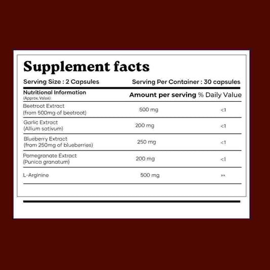 MarsbyGHC Beetroot Capsules bottle front suggests easy daily dosage.