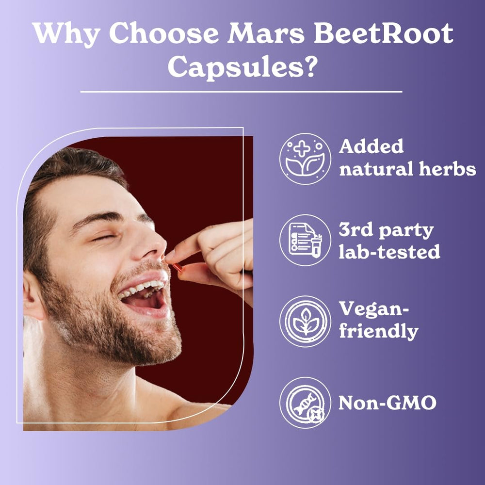 MarsbyGHC beetroot capsules support a health-forward lifestyle.