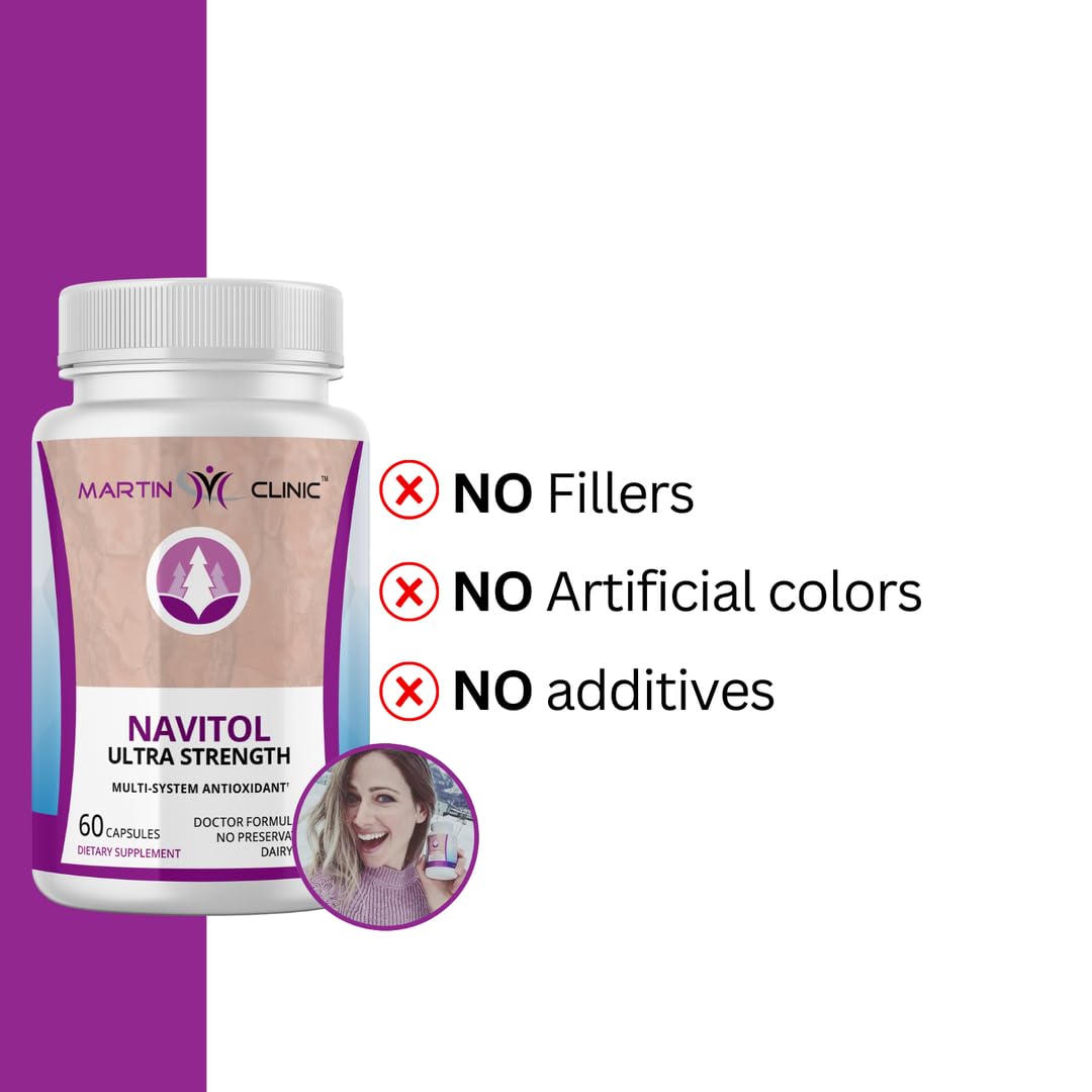 Martin Clinic Navitol label closeup highlighting French Maritime Pine Bark antioxidant