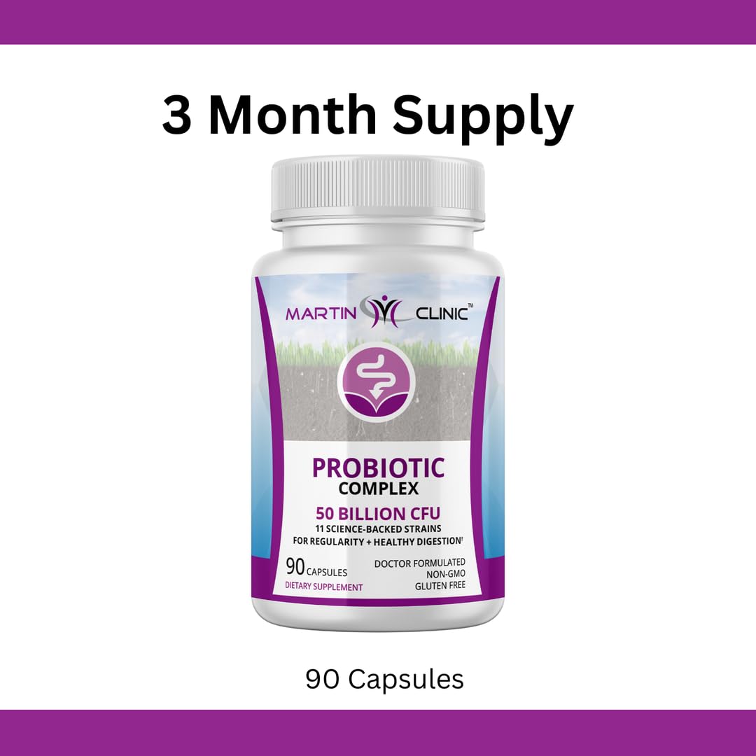 Martin Clinic Probiotic bottle with immune-support theme for seasonal resilience