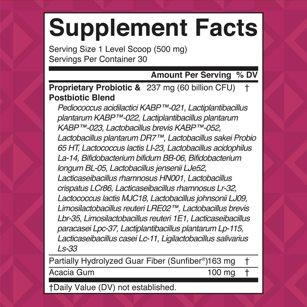 Front label on MaryRuth's vegan probiotic highlights allergen-free credentials.