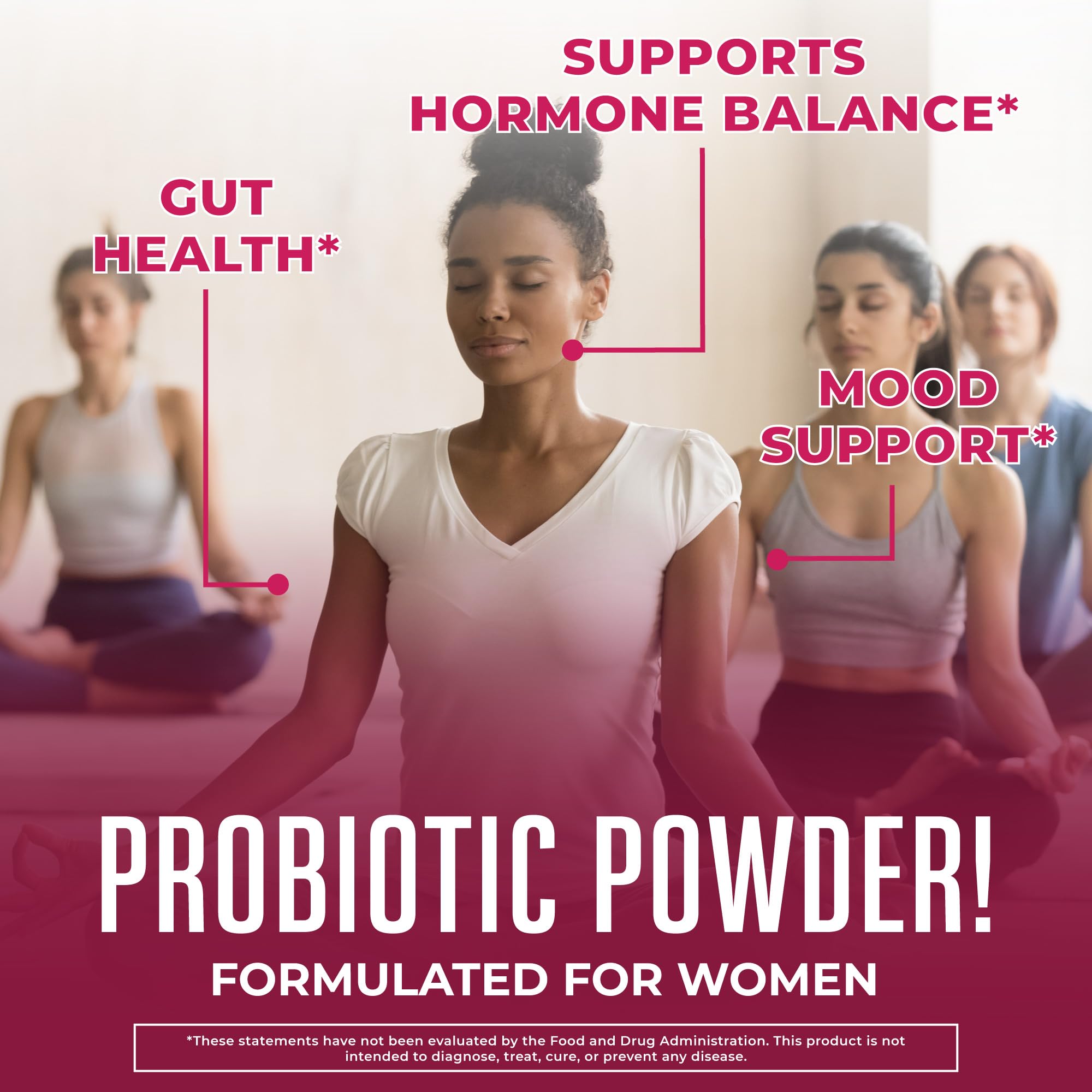 MaryRuth's 3-in-1 probiotics powder scoop ready to mix in a drink.