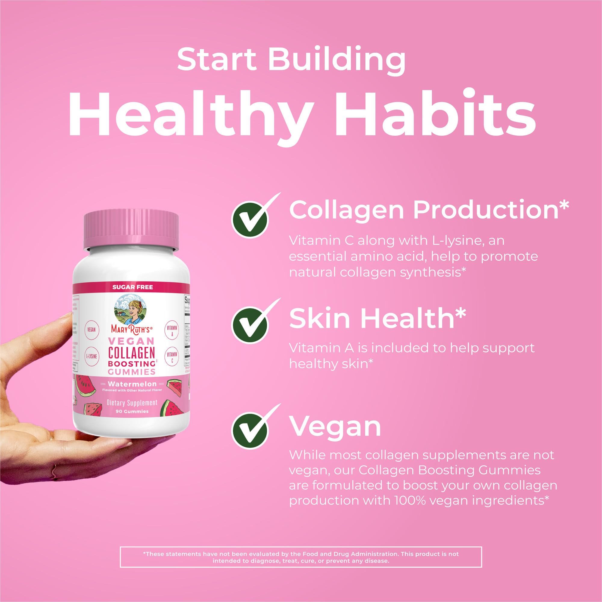 MARYRUTH'S collagen boosting gummies gluten-free and nut-free suitable for sensitive diets