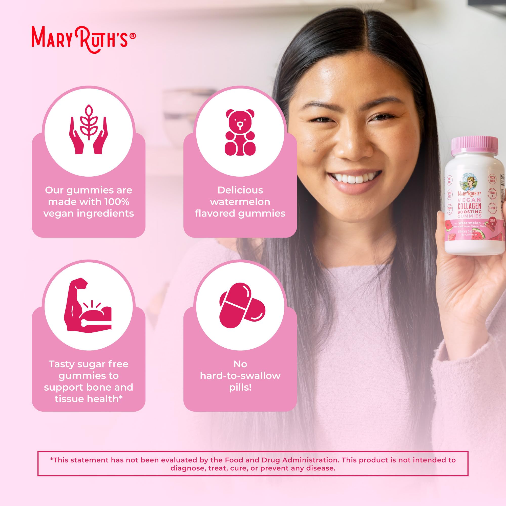 MARYRUTH'S collagen boosting gummies skin care support for a radiant look