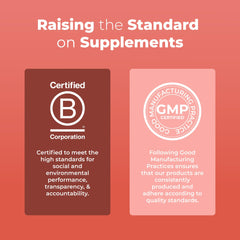 Front label emphasizes non-GMO and B Corp certification on MaryRuth's Gummies